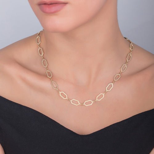 GRAPHITE COLLAR NECKLACE IN YELLOW GOLD - NECKLACES