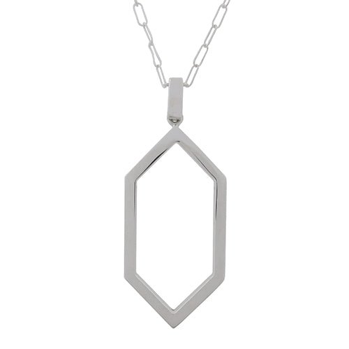 LARGE GRAPHITE PENDANT IN STERLING SILVER - NECKLACES