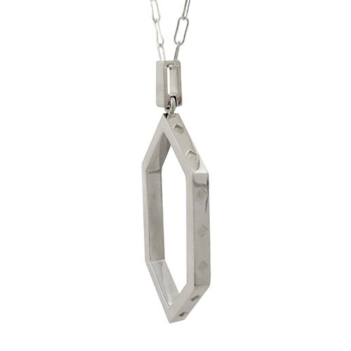 LARGE GRAPHITE PENDANT IN STERLING SILVER - NECKLACES