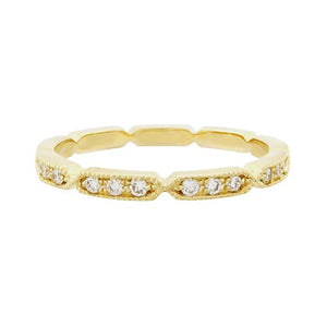 GRAPHITE TWIST DIAMOND WEDDING BAND IN 14 KARAT YELLOW GOLD - ANNIVERSARY & CELEBRATION RINGS