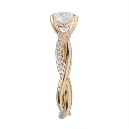 INFINITY TWIST DIAMOND ENGAGEMENT RING IN ROSE GOLD - ALL RINGS