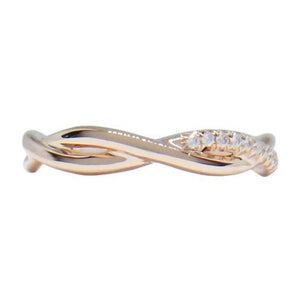 INFINITY TWIST DIAMOND WEDDING BAND IN ROSE GOLD - ALL RINGS
