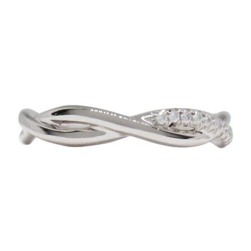 INFINITY TWIST DIAMOND WEDDING BAND IN WHITE GOLD - ALL RINGS