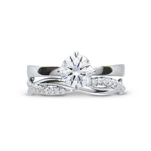 INFINITY TWIST DIAMOND WEDDING BAND IN WHITE GOLD - ALL RINGS