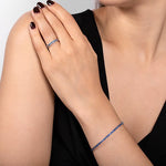 JUBILEE WEDDING RING IN WHITE GOLD WITH BLUE SAPPHIRES - ALL RINGS