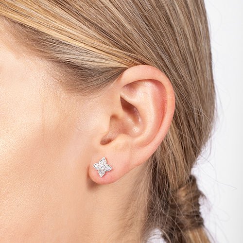LILAC DIAMOND EARRINGS IN WHITE GOLD - EARRINGS