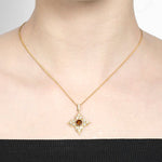 LILAC PENDANT WITH CITRINE & DIAMONDS - NECKLACES