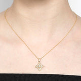 LILAC DIAMOND PENDANT IN YELLOW GOLD - NECKLACES