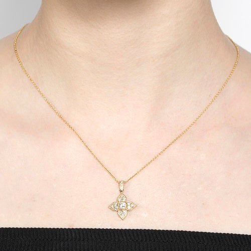 LILAC DIAMOND PENDANT IN YELLOW GOLD - NECKLACES