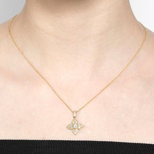 LILAC DIAMOND PENDANT IN YELLOW GOLD - NECKLACES