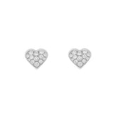 MINI HEART DIAMOND STUDS IN WHITE GOLD - EARRINGS