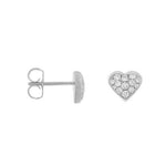MINI HEART DIAMOND STUDS IN WHITE GOLD - EARRINGS
