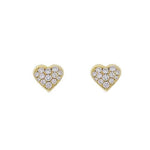 MINI HEART DIAMOND STUDS IN YELLOW GOLD - EARRINGS