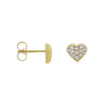 MINI HEART DIAMOND STUDS IN YELLOW GOLD - EARRINGS