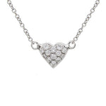 MINI HEART DIAMOND PENDANT IN WHITE GOLD - NECKLACES