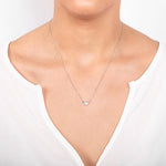 MINI HEART DIAMOND PENDANT IN WHITE GOLD - NECKLACES