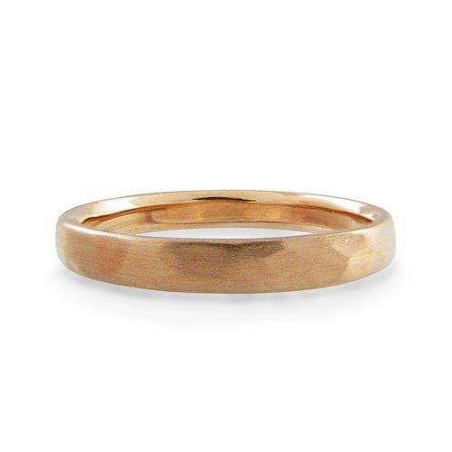 NARROW FORGED WEDDING BAND IN MATTE ROSE GOLD - ALL RINGS