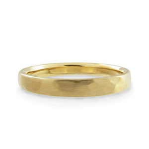 NARROW FORGED WEDDING BAND IN MATTE YELLOW GOLD - ALL RINGS