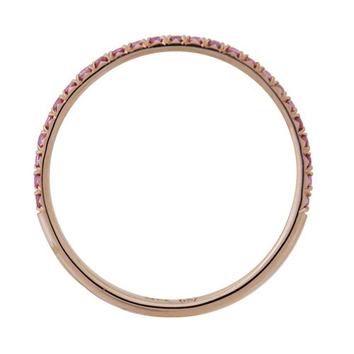 OPTIQUE SET PINK SAPPHIRE WEDDING BAND IN ROSE GOLD - ALL RINGS
