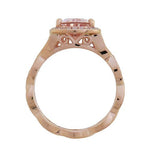 PEAR SHAPED MORGANITE IN ROSE GOLD RING - CUSTOM ENGAGEMENT RINGS