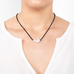 WHITE BAROQUE PEARL NECKLACE WITH SPINEL - NECKLACES