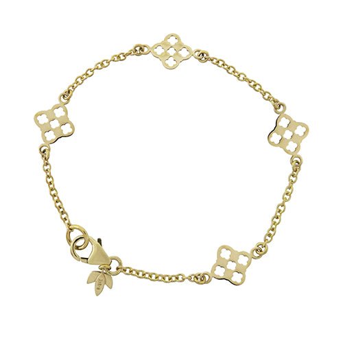 PRIMROSE FOUR CHARM BRACELET IN YELLOW GOLD - BRACELETS