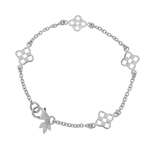 PRIMROSE FOUR CHARM BRACELET IN SILVER