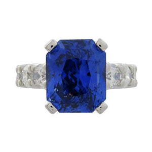 RADIANT BLUE SAPPHIRE & DIAMOND RING -