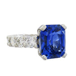 RADIANT BLUE SAPPHIRE & DIAMOND RING -