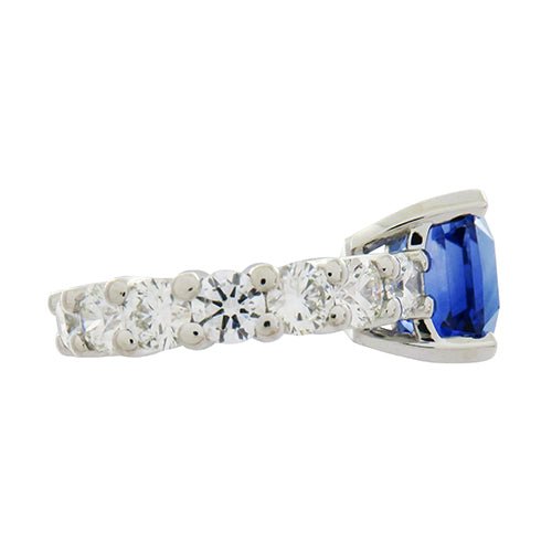 RADIANT BLUE SAPPHIRE & DIAMOND RING -
