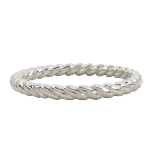 TWISTED ROPE WEDDING BAND IN WHITE GOLD - ALL RINGS