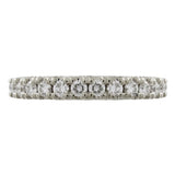 SCALLOPED WEDDING BAND IN WHITE GOLD WITH ROUND DIAMONDS - ANNIVERSARY & CELEBRATION RINGS