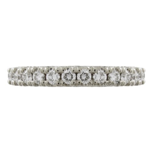 SCALLOPED WEDDING BAND IN WHITE GOLD WITH ROUND DIAMONDS - ANNIVERSARY & CELEBRATION RINGS