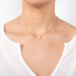 SINGLE AKOYA PEARL NECKLACE WITH WHITE GOLD CHAIN - NECKLACES