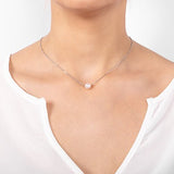 SINGLE AKOYA PEARL NECKLACE WITH WHITE GOLD CHAIN - NECKLACES