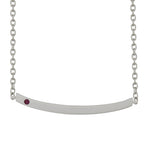 SINGLE RUBY BAR NECKLACE IN STERLING SILVER