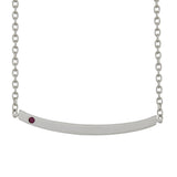 SINGLE RUBY BAR NECKLACE IN STERLING SILVER