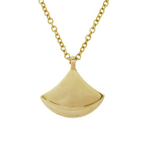 SMALL FAN PENDANT IN YELLOW GOLD - NECKLACES