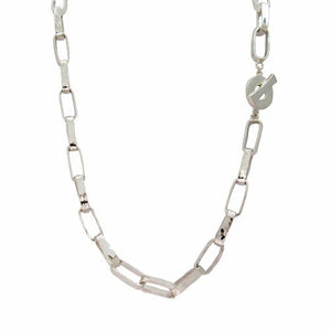 HAMMERED CHAIN LINK NECKLACE IN STERLING SILVER - NECKLACES