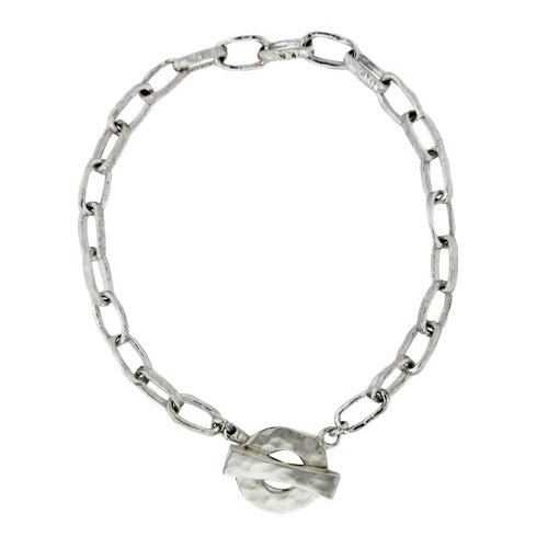 FORGED FINE CHAIN LINK BRACELET IN STERLING SILVER - BRACELETS