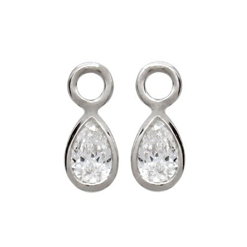 TESSA DIAMOND DROP ENHANCERS IN WHITE GOLD - EARRINGS