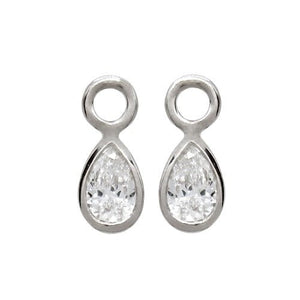 TESSA DIAMOND DROP ENHANCERS IN WHITE GOLD - EARRINGS