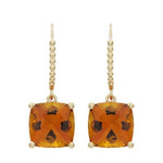 TESSA DROP EARRINGS IN YELLOW GOLD WITH CITRINES - EARRINGS