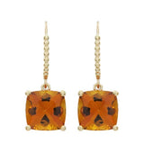 TESSA DROP EARRINGS IN YELLOW GOLD WITH CITRINES - EARRINGS