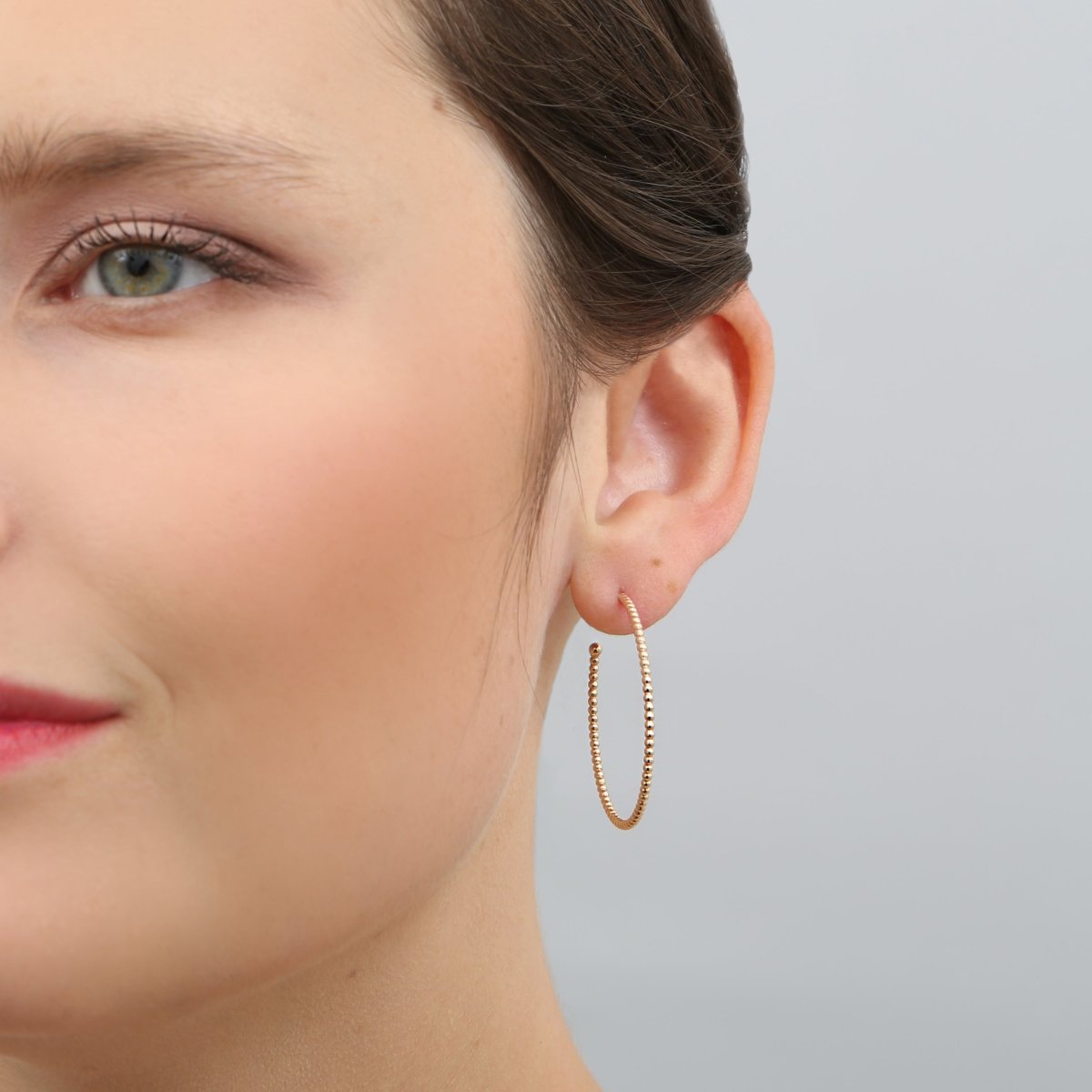 TESSA HOOP EARRINGS LARGE IN YELLOW GOLD - EARRINGS