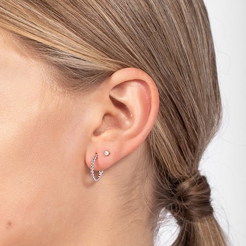 TESSA HOOP EARRINGS SMALL IN WHITE GOLD - EARRINGS