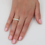 THREE ROW PAVÉ RING IN YELLOW GOLD WITH DIAMONDS - ANNIVERSARY & CELEBRATION RINGS