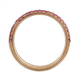 THREE ROW STAGGERED RING WITH PINK SAPPHIRES - ANNIVERSARY & CELEBRATION RINGS