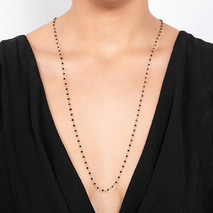 TIED BLACK SPINEL NECKLACE IN YELLOW GOLD - NECKLACES