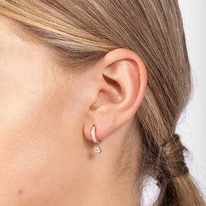 VICTORIA HUGGIE DIAMOND EARRINGS IN ROSE GOLD - EARRINGS
